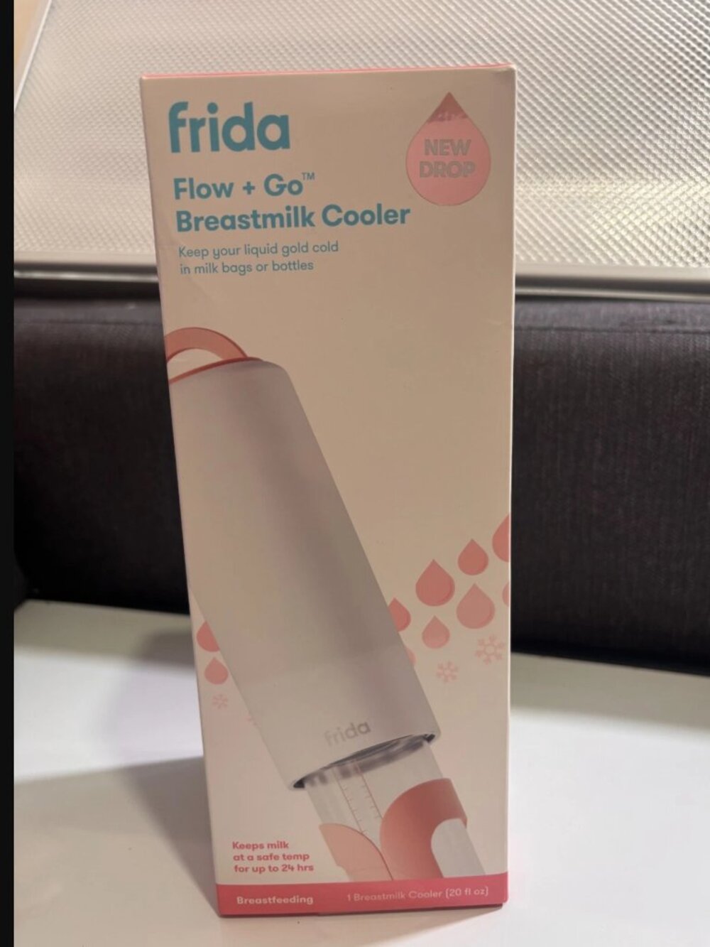 Frida Mom Flow + Go Breastmilk Cooler Bottle 20oz - 24H Cold - NWT